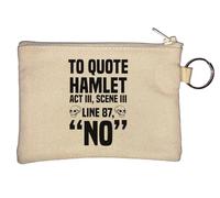to Quote Hamlet No Key Chain Coin Purse Beige