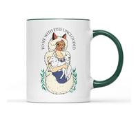to See with Eyes Unclouded by Hate Mug Coffee Tea Cup Fantasy Adventure Japan Muromachi Studio Anime Manga Princess Forest Film Movie Gift Present (Dark Green Handle)
