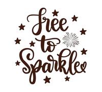 to Sparkle 2 4th July America Lettering Stickers 54.6x57.3cm Glass Stickers Coffee