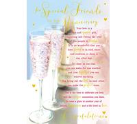 To Special Friends On Your Happy Anniversary Champagne & Words Card Lovely Verse