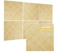 TO-TH Acoustic Wall Panels 6 Pack, Total Size 72 x 48 Inches, Self-Adhesive 3D UV Printing Decorative Wall Panels with Wood Look,Natural Oak