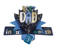 To The Best Dad Ever Best Dad In The World Pop Up Card Father's Day Or Birthday POP007F03
