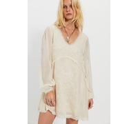 To The Clouds Mini Dress at Free People in Ivory, Size: Medium - female