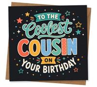 To the Coolest Cousin on Your Birthday Greeting Card, Fun Colourful Star Design for Cousin Birthday