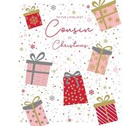 To the Loveliest Cousin Female Christmas Card with Pretty Foiling by Cherry Orchard