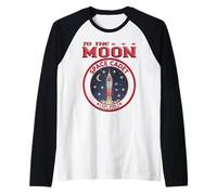 to The Moon Space Cadet Retro Rocket Astronaut EST 2026 Raglan Baseball Tee