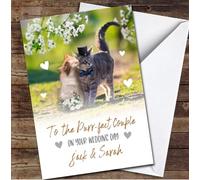 To The Most Perfect Couple Cute Wedding Day Cat Married Love Personalised Card - Personalised Wedding Day Card, Congratulations On Wedding Day Card For Bride & Groom