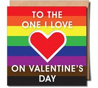 TO THE ONE I LOVE ON VALENTINE'S DAY LGBTQIA+ Gay Valentine's Greeting card - Lesbian Valentine's card - Gay card - Queer card - Same sex card - LGBT card - 150mm x 150mm Premium Card