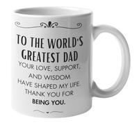 ‘’to The Worlds Greatest Dad’’ Mug, Gifts for Dad from Daughter, Presents for Daddy from Son - 11 oz Large Handle Coffee Mug