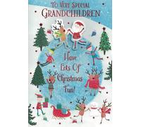 To Very Special Grandchildren, Have a Magical Christmas Card, Traditional Santa Design, 23 x 15.2 cm