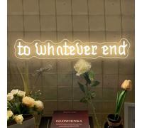To Whatever End Neon Sign for Wall Decor Fantasy Shelf Signs for Reading Room Light up Signs for Bookshelf Decor A Literary Book Lovers Gift for Dreamers USB Dimmable (Warm White)
