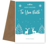 To You Both Christmas Card - Delightful Winter Wonderland Card for To You Both - Merry Christmas & Happy New Year, Reindeer Scene