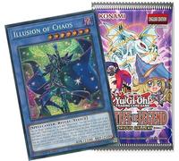 TO YU GI OH : 1 Glorious BOOSTER PACK + MP23-EN017 Illusion of Chaos : Prismatic Secret Rare Card : 1st Edition : Legendary Ritual Monster : Dark Magician