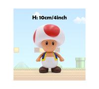 (Toad 2, No Box) Super Mario Action Figure Bowser Princess Peach Anime Game All Star Collection Model Toy for Children