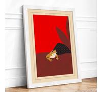 Toad Beneath Shadow Graphic Framed Wall Art Print A2 (59.4×42cm) White, Wall Decor for Living Room, Bedroom, Office & Home, Ready to Hang, Art Gift