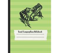 Toad Composition Notebook: College Ruled Notebook, Handmade School Supplies, Wide Ruled Notebook for School, Toad Vintage Design, Cottagecore Cute ... Office, Green Aesthetic Composition Notebook