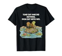Toad Frog Sat and Did Nothing Funny Retro Cottagecore Meme T-Shirt