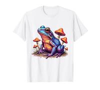 Toad Frog with Mushrooms Psychedelic Vibes Trippy Artwork T-Shirt