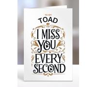 Toad, I miss you every second - Pet bereavement greeting card gifts, loss of toads, in loving memory gift, sentiment cards - gc-A5-007_026