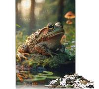 Toad in A Forest Puzzle 100% Recycled Cardboard Premium Cardboard Jigsaw Puzzle for Adult Children 1000pcs (75x50cm)