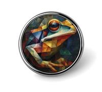 Toad in Abstract Round Brooch for Men Women Fashion Badge Collar Pin Dress Jacket Backpack Accessories