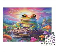 Toad Jigsaw Puzzles Puzzle for Adults Kids. 1000 Pieces Cartoon Frog Whimsical Challenge Toy Educational Games Home Decoration for Adults& Kids Age 14 Years Up 1000pcs (75x50cm)