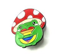 Toad LGBT Rainbow Pride Love is Love Gay Flag Metal Enamel Frog Pin Badge