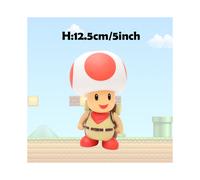(Toad, No Box) Super Mario Action Figure Bowser Princess Peach Anime Game All Star Collection Model Toy for Children