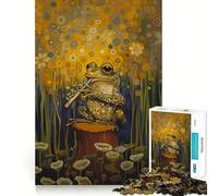 Toad Playing Flute Adults Puzzles 1000 Piece Jigsaws Brain Teaser Home Pastime Image Assembly Memorable Gift 38x52cm