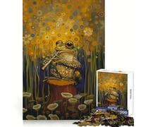 Toad Playing Flute Adults Puzzles 1000 Piece Jigsaws Brain Teaser Home Pastime Image Assembly Memorable Gift 38x52cm