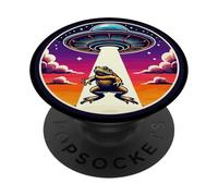 Toad Reptile Abducted Alien Spacecraft Outer Space Abduction PopSockets Adhesive PopGrip