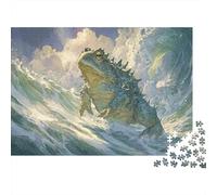 Toad Riding Ocean Wave Puzzles 1000 Piece Challenge Toy Adults And Children Family Fun Puzzle Family Fun Jigsaws Puzzles Home Decoration Gift 52x38cm/1000pcs