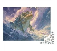 Toad Riding Ocean Wave Puzzles 1000 Piece Challenge Toy for Adults Family Fun Puzzle Family Fun Jigsaws Puzzles Home Decoration Gift 70x50cm/1000pcs