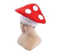 Toad Stool Hat Adult Mushroom Mario Mens Ladies Fancy Dress Accessory Fairy Tale