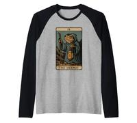 Toad Tarot Card The Hermit Raglan Baseball Tee