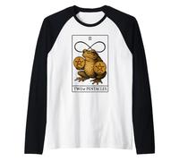 Toad Two of Pentacles Tarot Card Raglan Baseball Tee