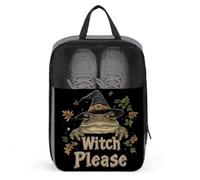 Toad Wearing Witch's Hat Witch Please Shoe Bag for Travel Daily Use Anti-dust Storage Carrier Golf Shoe Pouch
