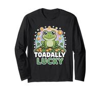 Toadally Lucky Frog St Patricks Day Shamrock Rainbow Tee Long Sleeve T-Shirt