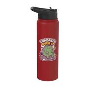 Toadally Over It Humor Toad Enthusiast Sarcastic Frog Animal Stainless Steel Insulated Water Bottle