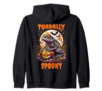 Toadally Spooky Halloween Toad Frog Skeleton Lazy Costume Zip Hoodie