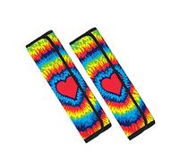 TOADDMOS 2-Piece Abstract Tie Dye with Love Design Universal Car Seat Belt Cover Pad,Super Soft Comfortable Shoulder Seatbelt Pads Cushions for Adults and Children