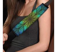 TOADDMOS 2-Piece Novelty Green Abstract Floral Print Design Universal Car Seat Belt Cover Pad,Super Soft Comfortable Shoulder Seatbelt Pads Cushions