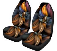 TOADDMOS 3D Colorful Floral Print Auto Car Seat Covers Front Seats Only 2 PCS for Women Ladies,Universal Car Interior Accessories Decoration