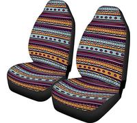 TOADDMOS African Ethnic Tribal Geometric Stripe Colorful Front Seat Cover Saddle Blanket Universal Bucket Seats Cover Protector,Decorative Auto Interior Accessory for Women