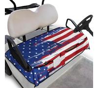 TOADDMOS American Flag Golf Cart Seat Covers Convenient Golf Cart Seat Towel Blanket Accessories 4 Pockets Non Skid Cozy Compatible with Club Car and More 2 Passenger Golfs Carts