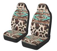 TOADDMOS Aztec Cow Print Front Car Seat Cover Set of 2 Car Seat Covers for Front Seats Elastic Polyester Auto Interior Accessories Anti-Slip Back Fabric for Cars Sedans and SUVs