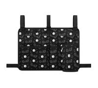 TOADDMOS Black Golf Pattern Golf Cart Storage Organizer Bag Easy Install Golfs Cart Rear Seat Organizer Elastic Rear Seat Hanging Storage Bag with Cup Holder Suitable for Sightseeing Cars