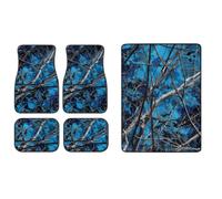 TOADDMOS Blue Camo Hunt Car Floor Mats with Trunk Mat, Non-Slip, 5 Piece