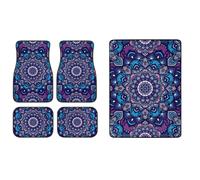 TOADDMOS Blue Mandala Car Floor Mats with Trunk Mat, Non-Slip, 5 Piece