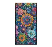 TOADDMOS Boho Flowers Seat Cover Towel Waterproof Sweating Car Seats Cover with Storage Bag Non Slip Backing Sweatproof Cushion Protector Universal Fit for Cars SUV Sedans